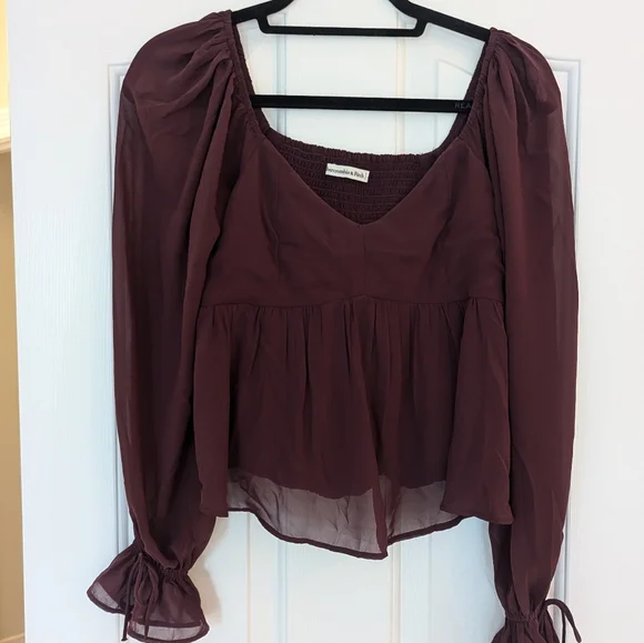 Abercrombie Burgundy Blouse - Picture 1 of 4